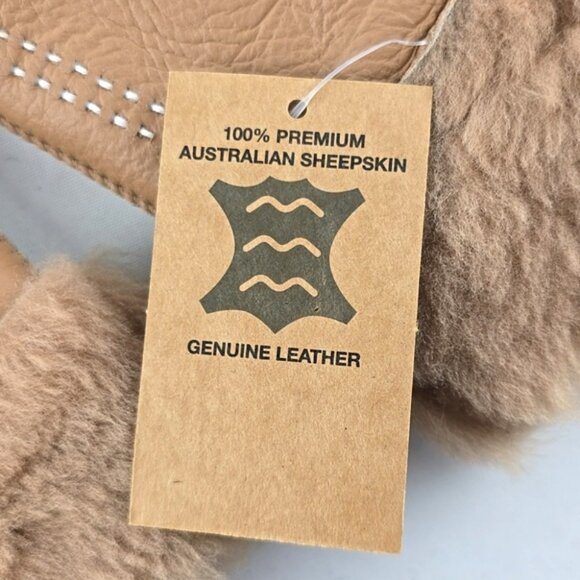 LAMO Women's 100% Premium Australian Sheepskin Leather Gloves White Stitch Sz M - Picture 8 of 11